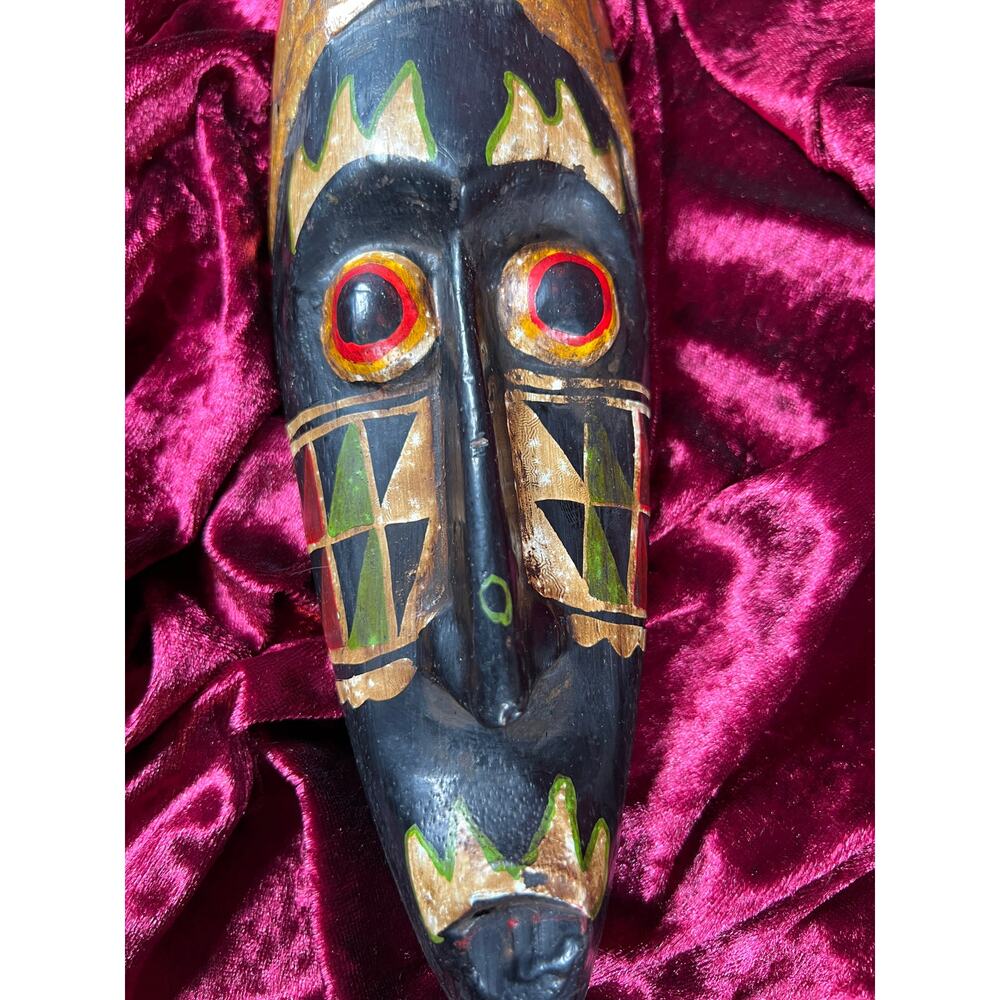 Vintage Home Decor - Decorative Wall Hanging Mask - African - 13” - Picture 11 of 12